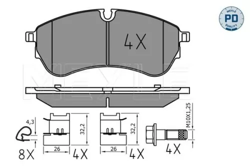MEYLE Brake Pad Set, disc brake (025 221 4721/PD)