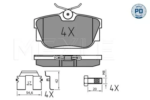 MEYLE Brake Pad Set, disc brake (025 232 2417/PD)