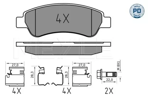 MEYLE Brake Pad Set, disc brake (025 244 6519/PD)