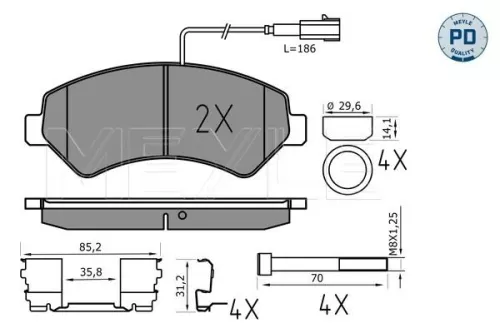 MEYLE Brake Pad Set, disc brake (025 244 6619-2/PD)