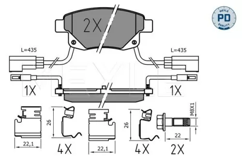 MEYLE Brake Pad Set, disc brake (025 244 8617/PD)
