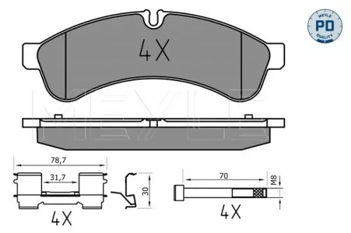 MEYLE Brake Pad Set, disc brake (025 292 3122/PD)