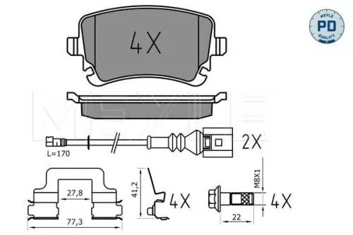 MEYLE Brake Pad Set, disc brake (025 233 2617-1/PD)