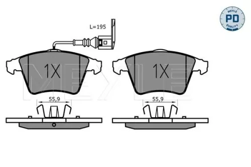 MEYLE Brake Pad Set, disc brake (025 237 4618/PD)