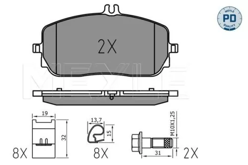 MEYLE Brake Pad Set, disc brake (025 229 4419/PD)