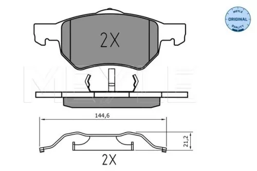 MEYLE Brake Pad Set, disc brake (025 238 0718)