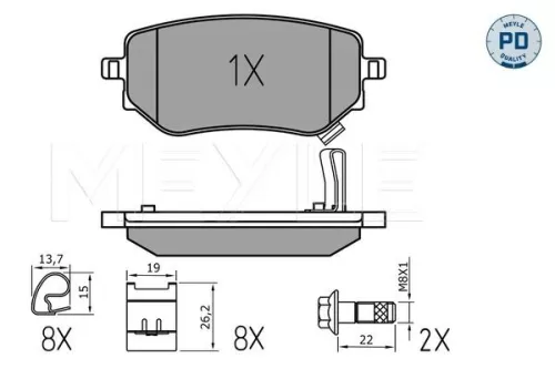 MEYLE Brake Pad Set, disc brake (025 228 6118/PD)