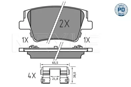 MEYLE Brake Pad Set, disc brake (025 240 0016/PD)