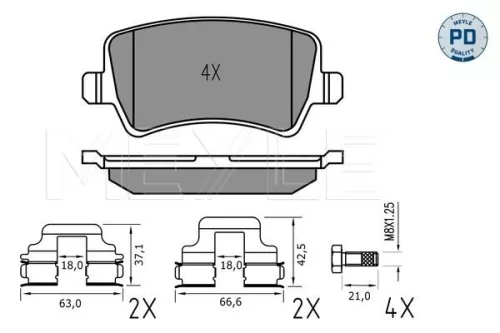 MEYLE Brake Pad Set, disc brake (025 244 9617/PD)