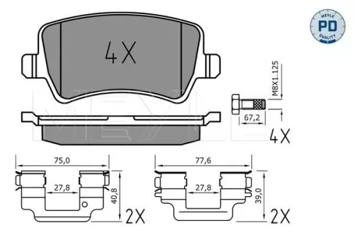 MEYLE Brake Pad Set, disc brake (025 244 9618/PD)