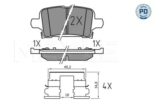 MEYLE Brake Pad Set, disc brake (025 221 2917/PD)