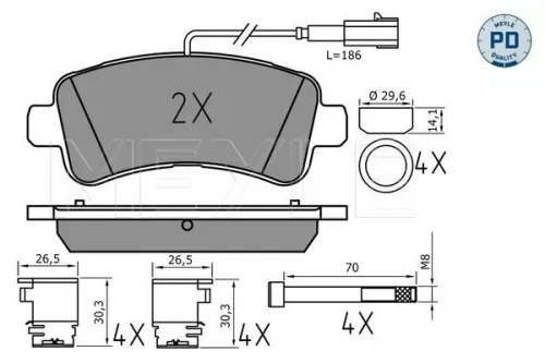 MEYLE Brake Pad Set, disc brake (025 259 8721/PD)