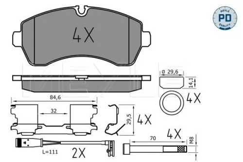 MEYLE MEYLE 025 292 0020/PD MEYLE 025 292 0020/PD Brake Pad Set 