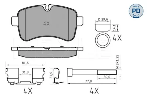 MEYLE MEYLE (025 292 3221/PD) Rear MEYLE Brake Pad Set 