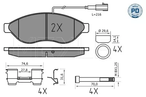 MEYLE Brake Pad Set, disc brake (025 244 6819-1/PD)