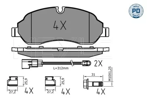 MEYLE Brake Pad Set, disc brake (025 220 3417/PD)