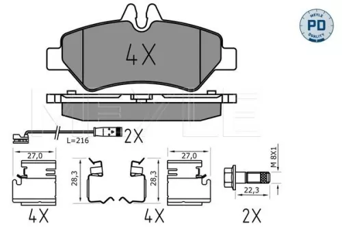MEYLE Brake Pad Set, disc brake (025 291 9019/PD)