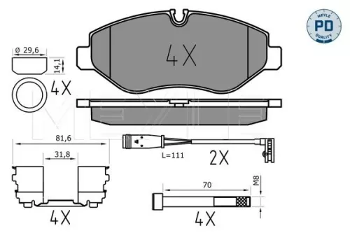 MEYLE Brake Pad Set, disc brake (025 291 9220/PD)
