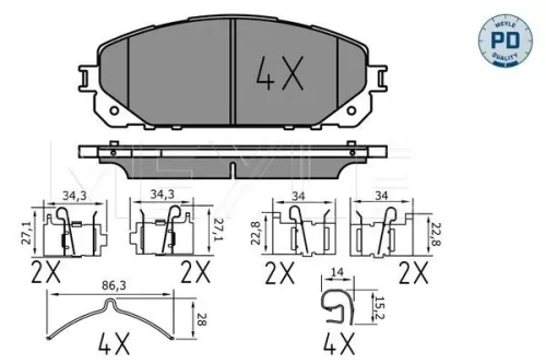 MEYLE Brake Pad Set, disc brake (025 220 7018/PD)