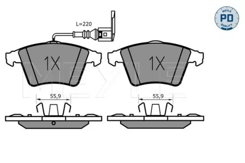 MEYLE Brake Pad Set, disc brake (025 237 4619/PD)