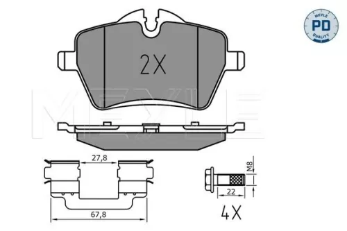 MEYLE Brake Pad Set, disc brake (025 239 8418/PD)