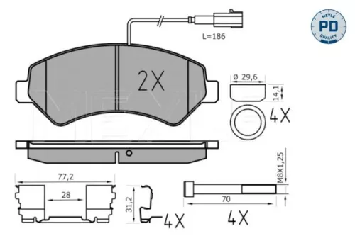 MEYLE Brake Pad Set, disc brake (025 244 6619-1/PD)