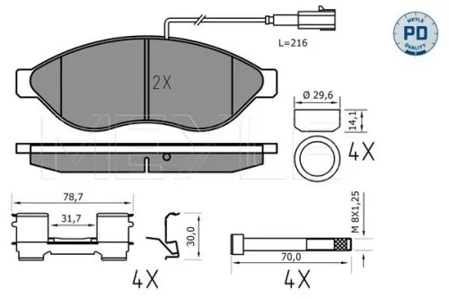 MEYLE Brake Pad Set, disc brake (025 244 6819-2/PD)