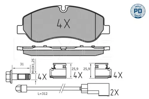 MEYLE Brake Pad Set, disc brake (025 256 0217/PD)