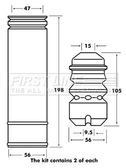 FIRST LINE FIRST LINE (FPK7016)  FIRST LINE Dust Cover Kit shock absorber 