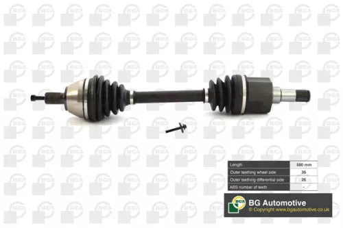 BGA BGA (DS2327L) front axle left BGA Drive Shaft 