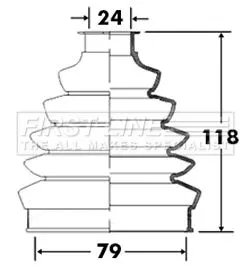 FIRST LINE FIRST LINE FCB2366  FIRST LINE Drive Shaft Cv Boot Kit 