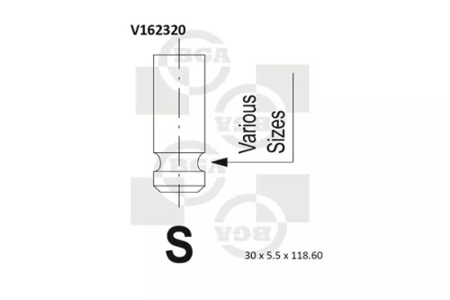 BGA BGA V162320 Intake Valve 