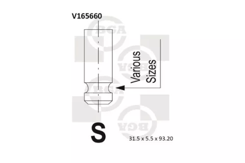 BGA BGA V165660 Intake Valve 