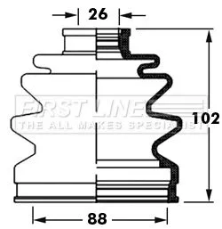 FIRST LINE FIRST LINE FCB2388  FIRST LINE Drive Shaft Cv Boot Kit 