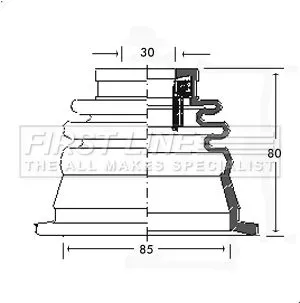 FIRST LINE FIRST LINE FCB2542  FIRST LINE Drive Shaft Cv Boot Kit 