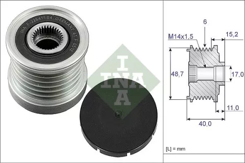 Ina Overrunning Alternator Clutch Pulley For Renault Espace Vel Satis