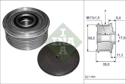 Ina Overrunning Alternator Clutch Pulley For Ashok Leyland Ford Ford Australia Nissan Ren