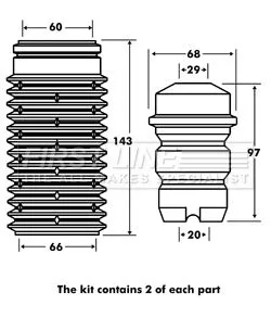 FIRST LINE FIRST LINE FPK7032  FIRST LINE Dust Cover Kit shock absorber 