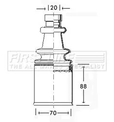 FIRST LINE FIRST LINE FCB2547  FIRST LINE Drive Shaft Cv Boot Kit 