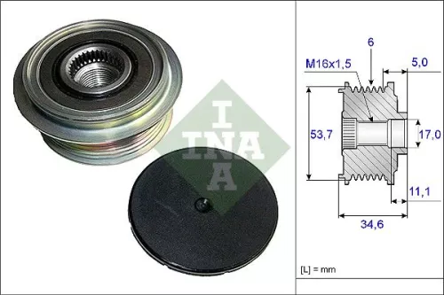 Schaeffler INA Schaeffler INA 535 0125 10 Ina Overrunning Alternator Clutch Pulley For Ford Volvo Galaxy Mondeo S-max S80 V70 