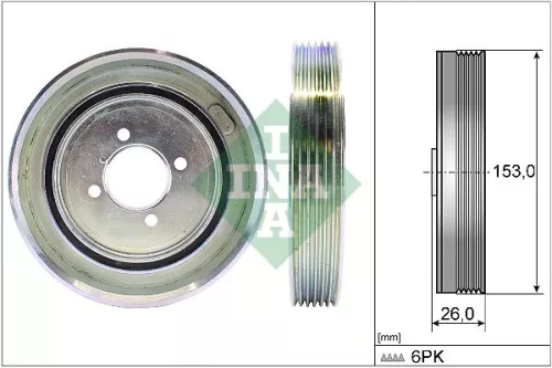 Ina Crankshaft Pulley for Citroën Fiat Peugeot 206 206 Van 306 Berlingo / B
