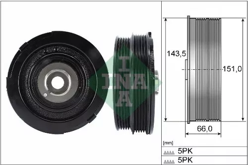 Schaeffler INA Schaeffler INA 544 0069 10 Ina Crankshaft Pulley for Bmw 3 5 
