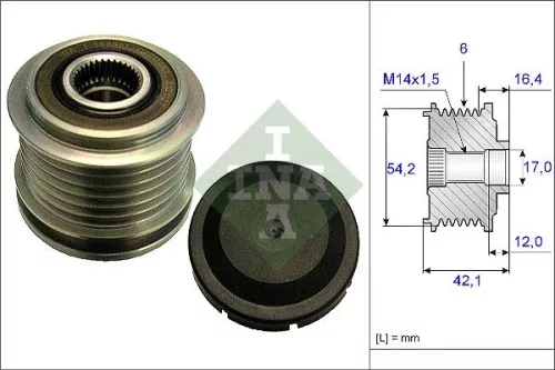 Ina Overrunning Alternator Clutch Pulley For Alfa Romeo Chrysler Dodge Fiat Ford Jeep Lan