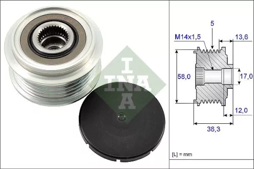 Ina Overrunning Alternator Clutch Pulley For Toyota Avensis Avensis Verso Corolla Previa 