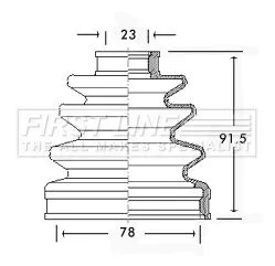 FIRST LINE FIRST LINE FCB2586  FIRST LINE Drive Shaft Cv Boot Kit 