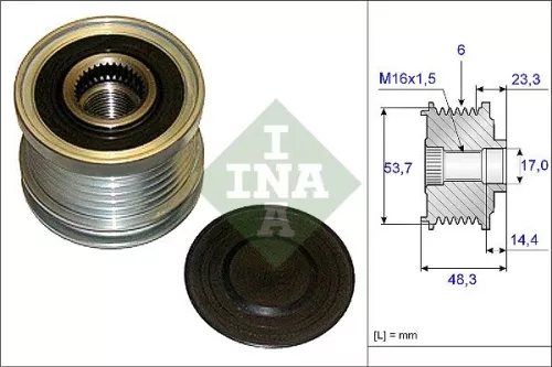 Schaeffler INA Schaeffler INA 535 0204 10 Ina Overrunning Alternator Clutch Pulley For Opel Saab Vauxhall 9-5 Astra Insignia Zafira 