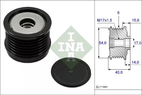 Schaeffler INA Schaeffler INA 535 0230 10 Ina Overrunning Alternator Clutch Pulley For Alfa Romeo Chrysler Fiat Jeep Lancia Maruti  