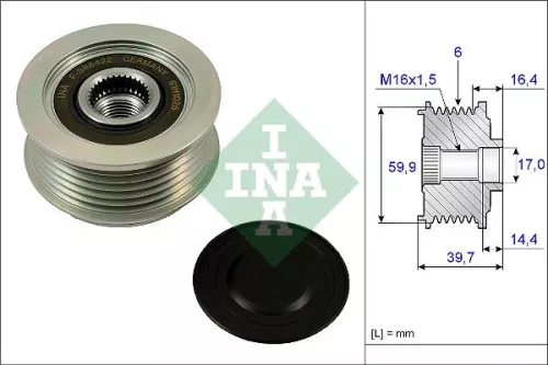 Ina Overrunning Alternator Clutch Pulley For Hyundai Kia Carens Cee'd Grandeur I30 Magent