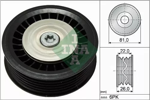 Deflection/Guide Pulley, V-ribbed belt