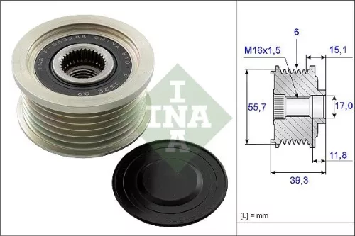 Schaeffler INA Schaeffler INA 535 0249 10 Ina Overrunning Alternator Clutch Pulley For Mahindra Ssangyong Actyon Actyon Sports Altu 